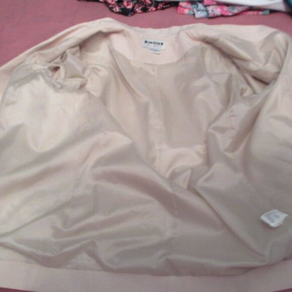 90s Vtg Linen Blend Blazer Size 18W Jacket Lined Neutral Minimalist Career NEW - Picture 6 of 12